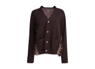 sacai Women's Cardigan With Floral Print "Brown"