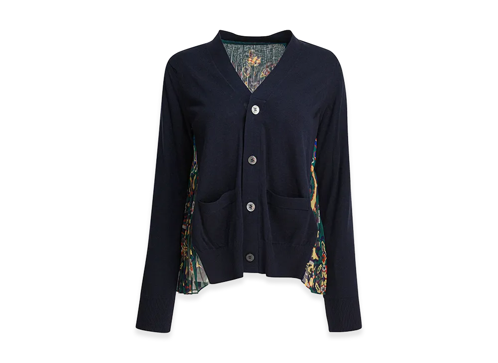 sacai Women's Cardigan With Floral Print "Blue/Green"