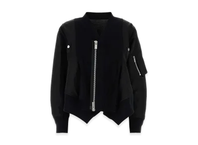 sacai Women's Nylon Insert Cardigan "Black"