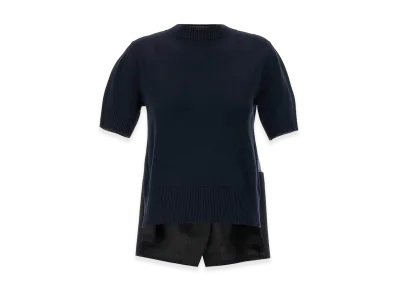 sacai Women's Patchwork Sweater "Blue"