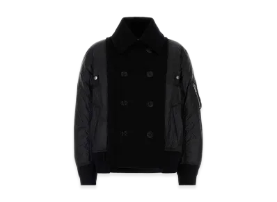 sacai Women's Wool Insert Bomber Jacket "Black"