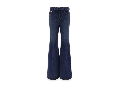 sacai Women's Belted Flared Jeans "Blue"