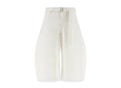 sacai Women's Bemuda Curved Leg Jeans "White"