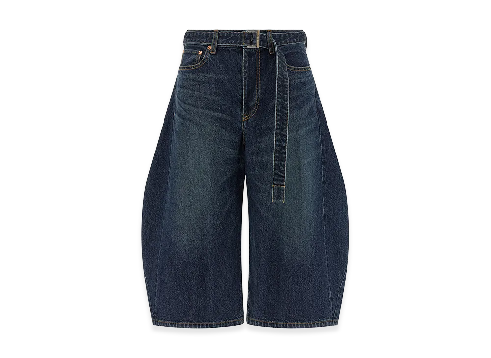 sacai Women's Bemuda Curved Leg Jeans "Blue"
