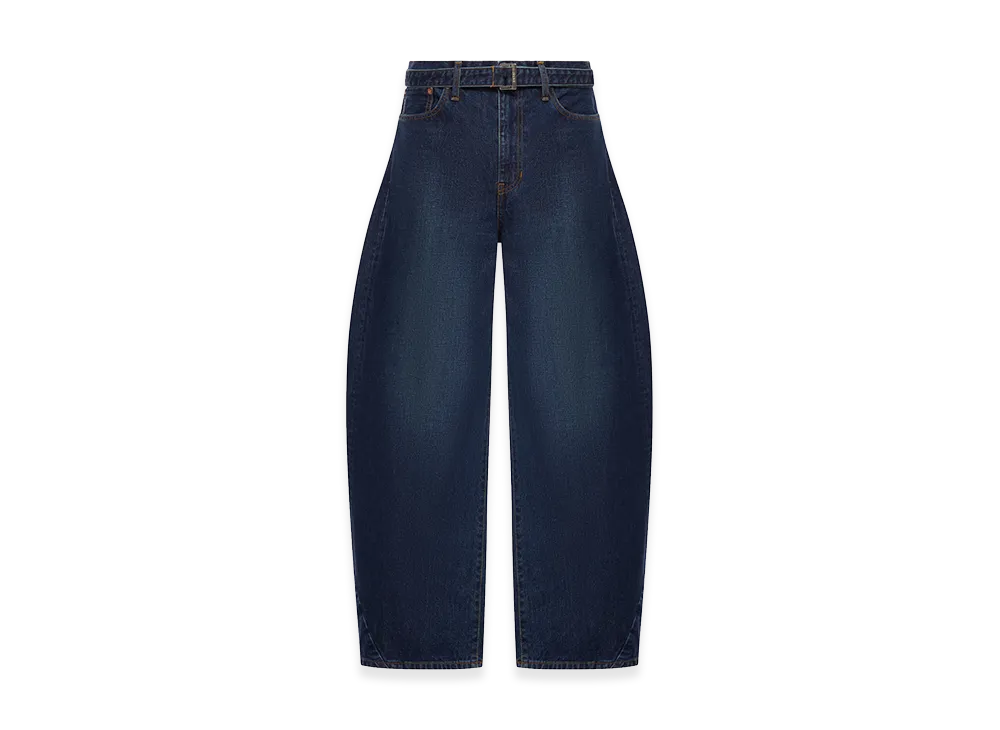 sacai Wide Leg Jeans In Cotton Denim "Blue"