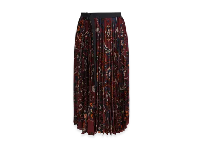 sacai Women's Floral Print Skirt "Bordeaux"