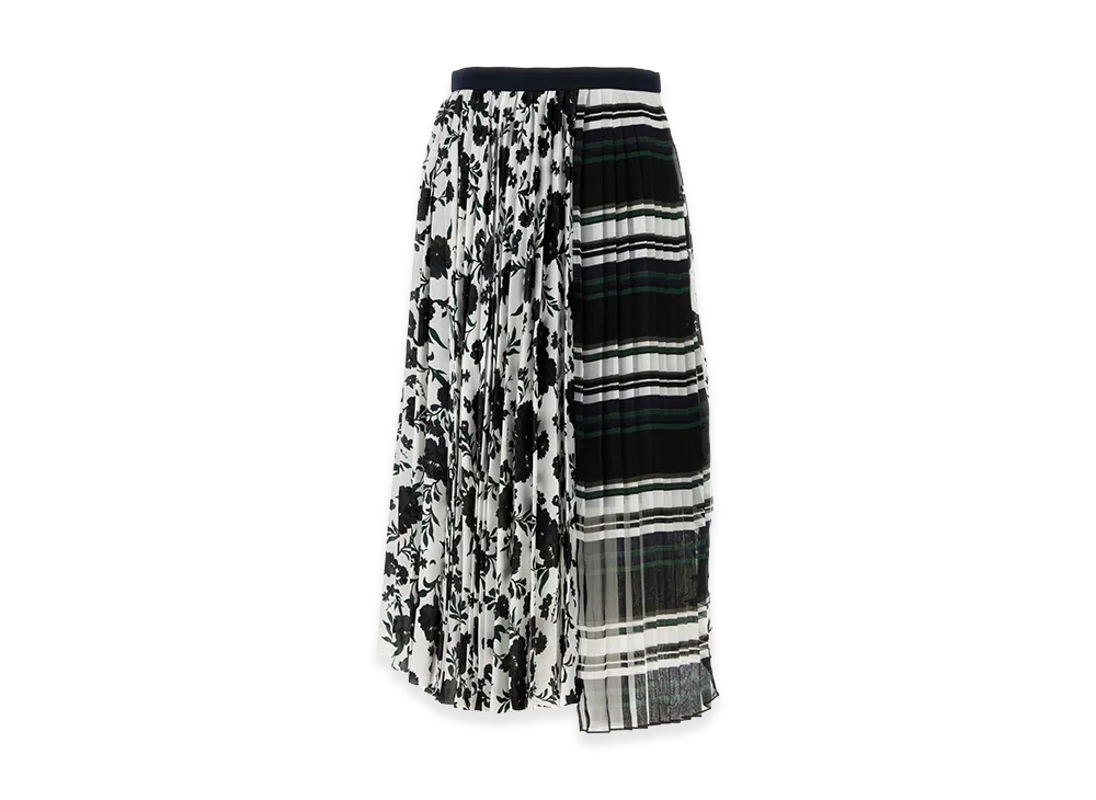 sacai Women's Printed Satin And Tulle Skirt "Multicolor"