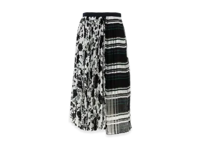 sacai Women's Printed Satin And Tulle Skirt "Multicolor"