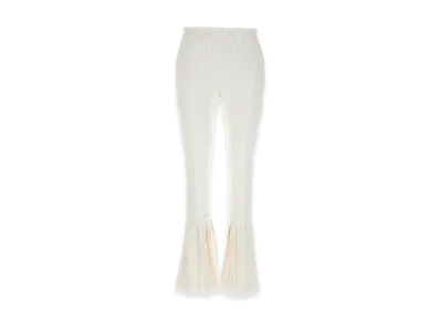 sacai Women's Ribbed Pleated Pants "White"