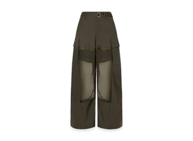sacai Women's Trousers "Khaki Green"