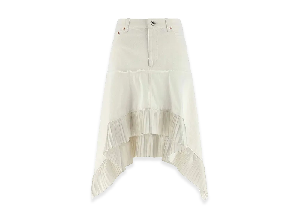 sacai Women's Satin Denim Skirt "White"