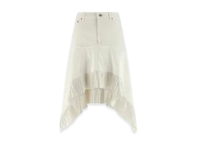 sacai Women's Satin Denim Skirt "White"
