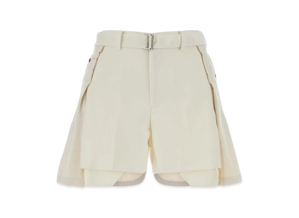 sacai Women's Polyester And Denim Shorts "White"