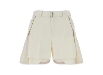 sacai Women's Polyester And Denim Shorts "White"