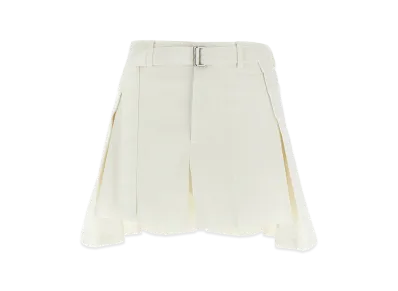 sacai Women's Wool Insert Shorts "White"