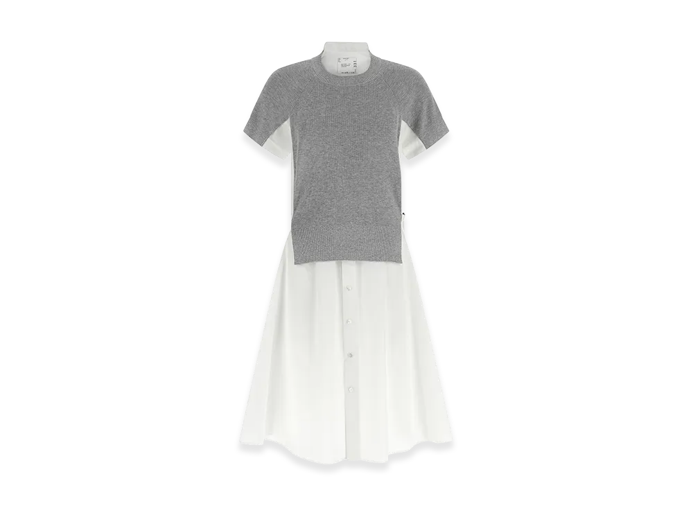 sacai Women's Hybrid Dress "Gray/White"