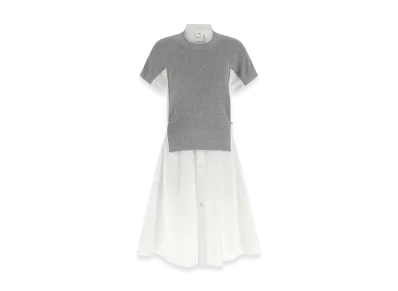 sacai Women's Hybrid Dress "Gray/White"