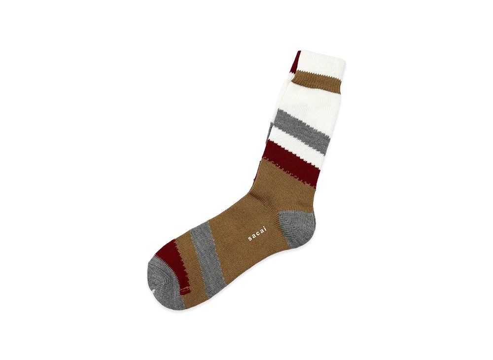 sacai Multi Border Socks "Brown"