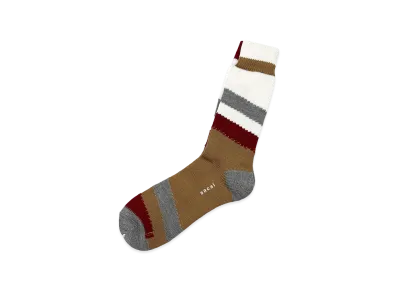 sacai Multi Border Socks "Brown"