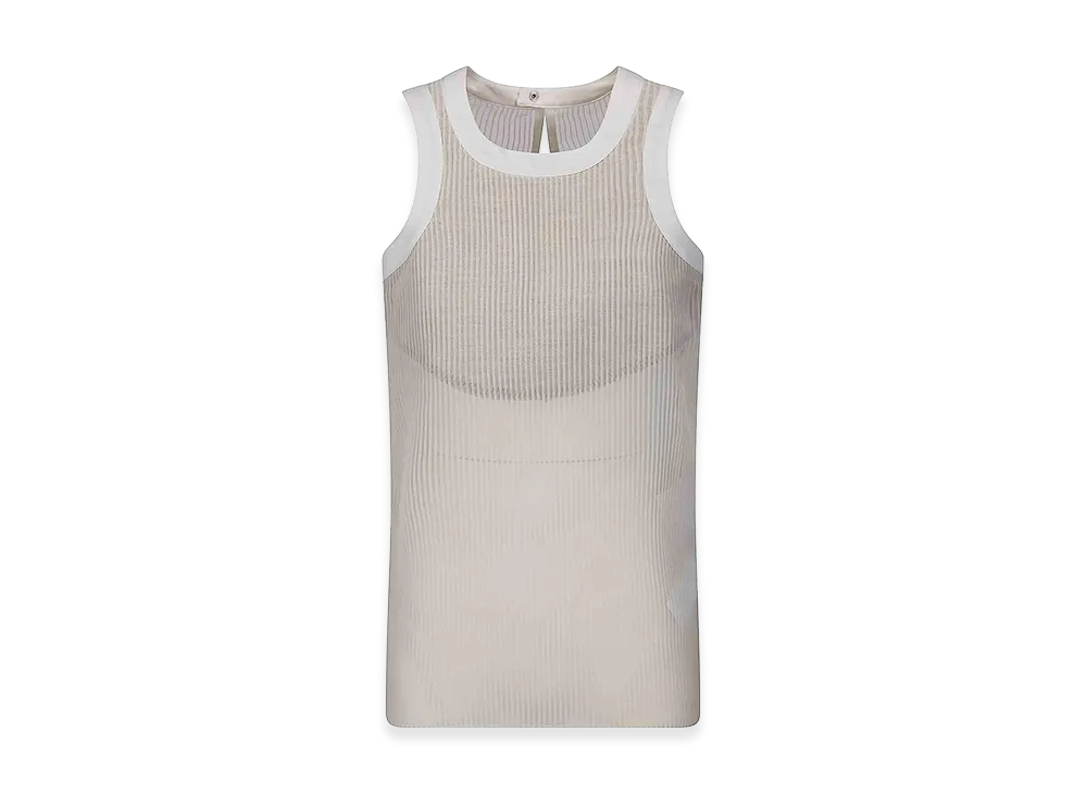 sacai Women's Chiffon Tank Top "Light Beige"