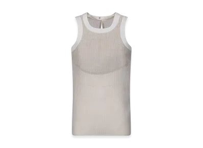 sacai Women's Chiffon Tank Top "Light Beige"