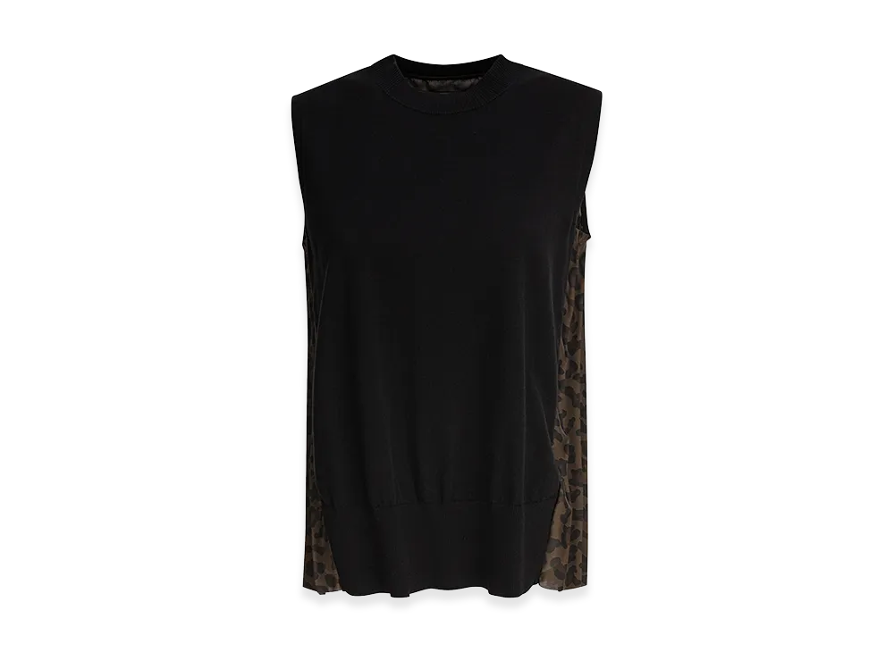 sacai Women's Leopard Print Top "Black"