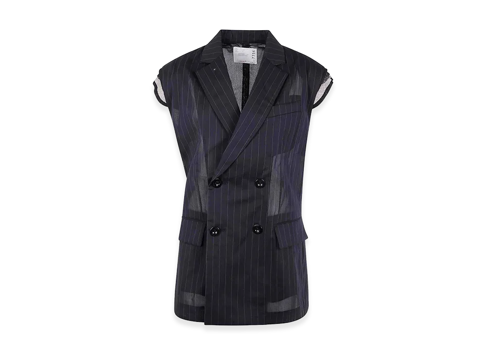 sacai Women's High Twist Voile Vest "Black"
