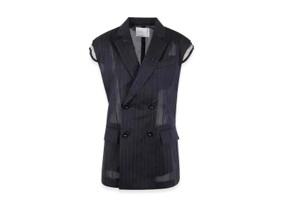 sacai Women's High Twist Voile Vest "Black"