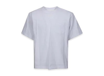sacai Light Weight Denim x Cotton Jersey T-Shirt "White"