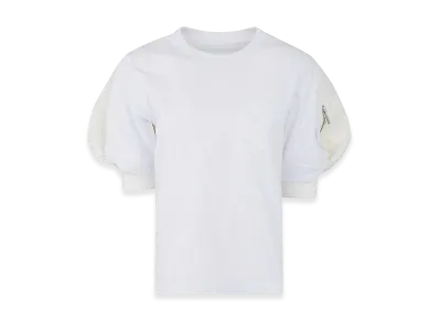 sacai Women's Nylon Twill x Cotton Jersey T-Shirt "White"