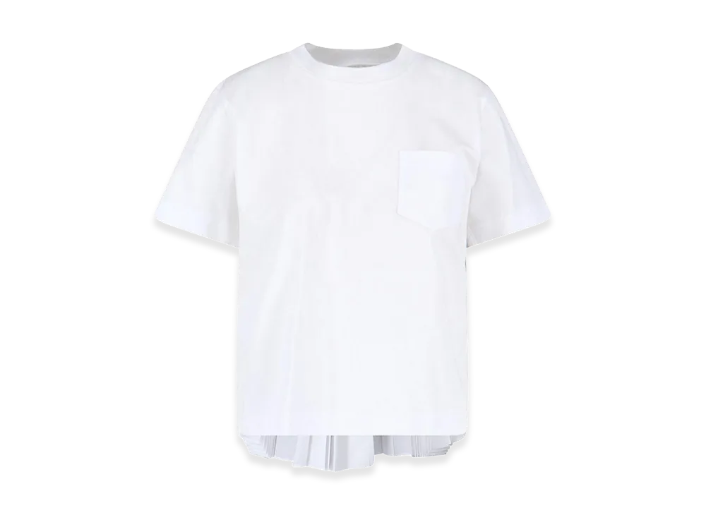 sacai Women's Pleated T-Shirt "White"