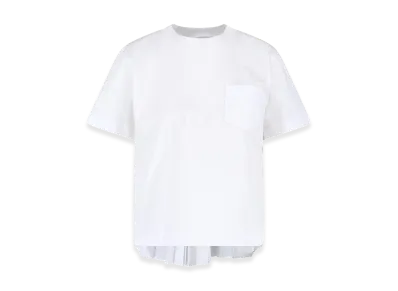 sacai Women's Pleated T-Shirt "White"