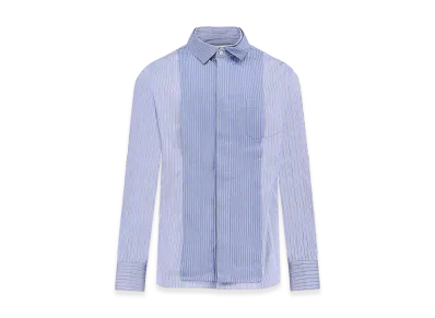 sacai Shirt In Striped Cotton Popelines "Light Blue"