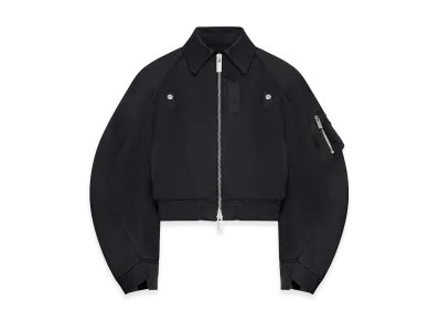 sacai Women's Cotton Chino x Nylon Twill Blouson "Black"