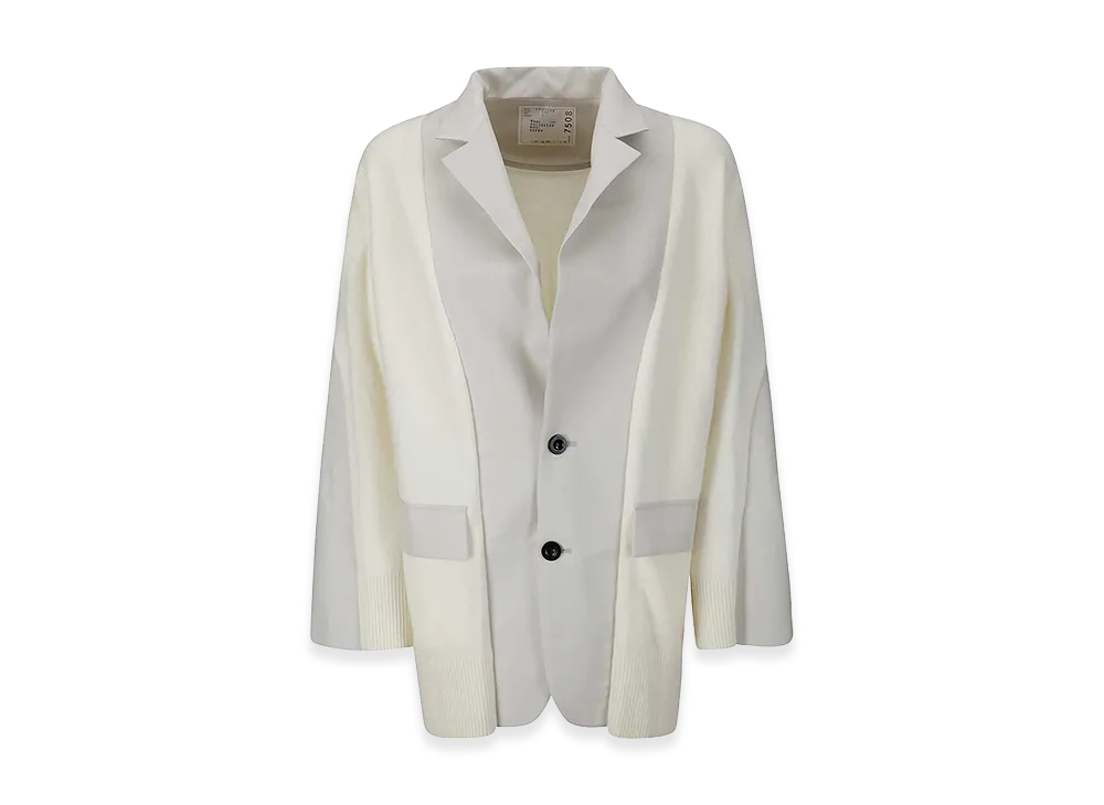 sacai Women's Suiting x Knit Jacket "Light Beige"