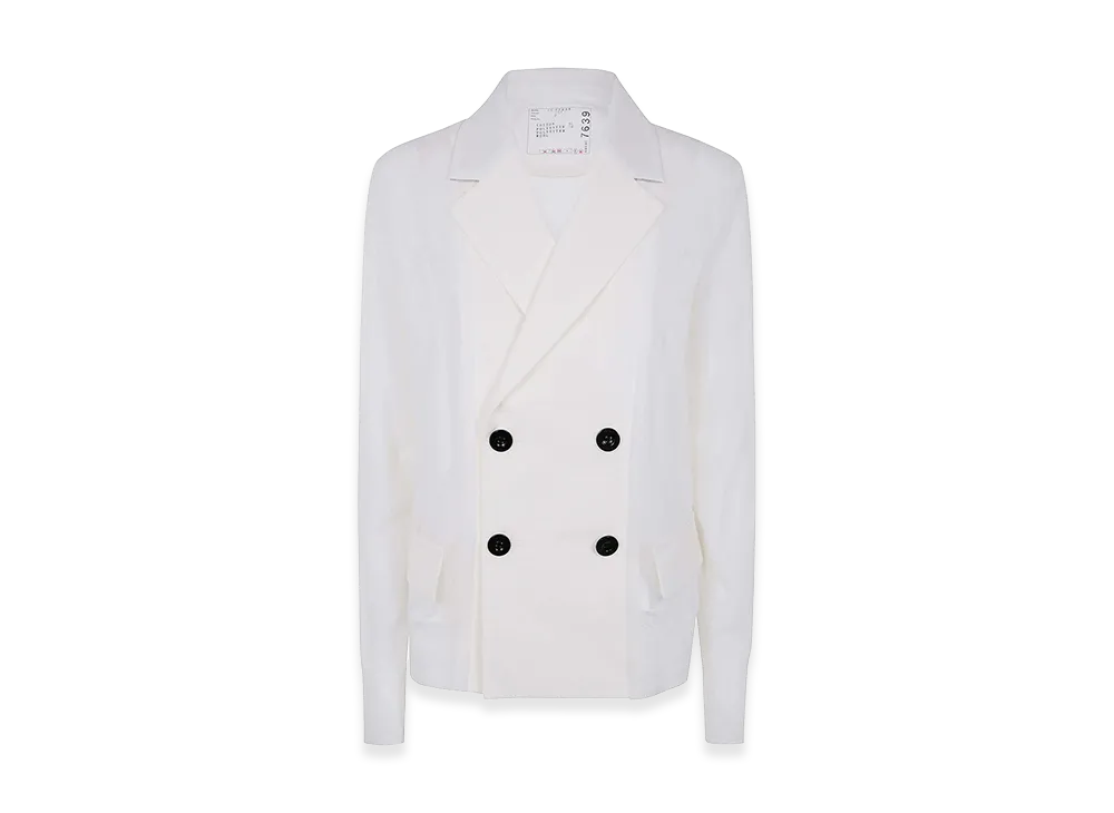 sacai Women's Suiting x Knit Jacket "White"