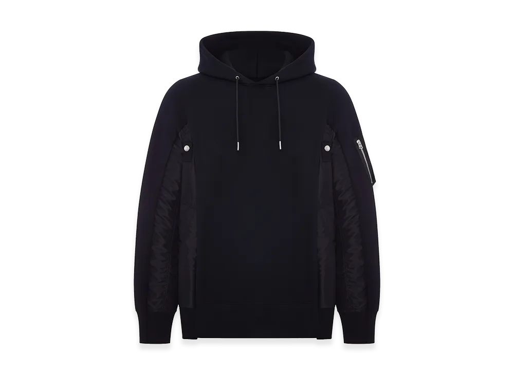 sacai Cotton and Nylon Hoodie "Black"