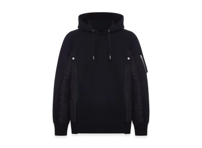 sacai Cotton and Nylon Hoodie "Black"