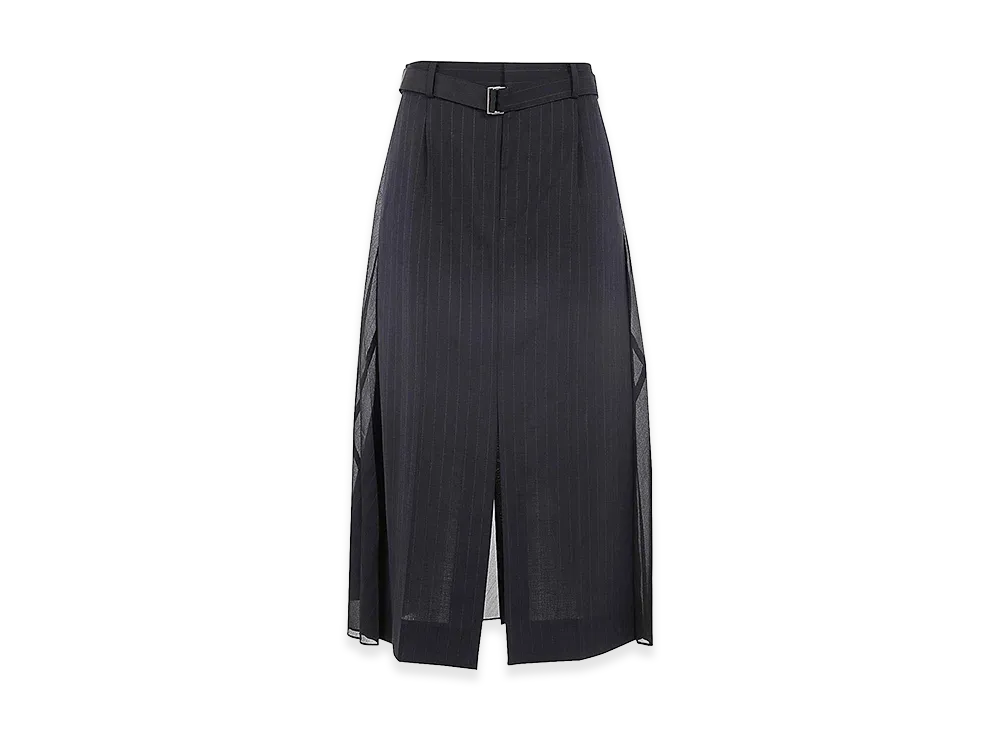sacai Women's Stripe Glencheck Skirt "Blue/Chalk"