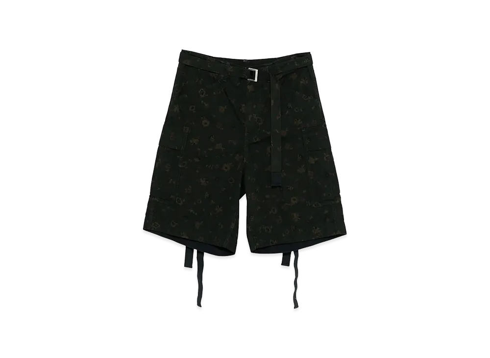 sacai Overdyed Floral Print Shorts "Green"
