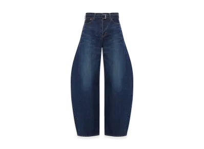 sacai Women's Wide Leg Jeans In Cotton Denim "Blue"