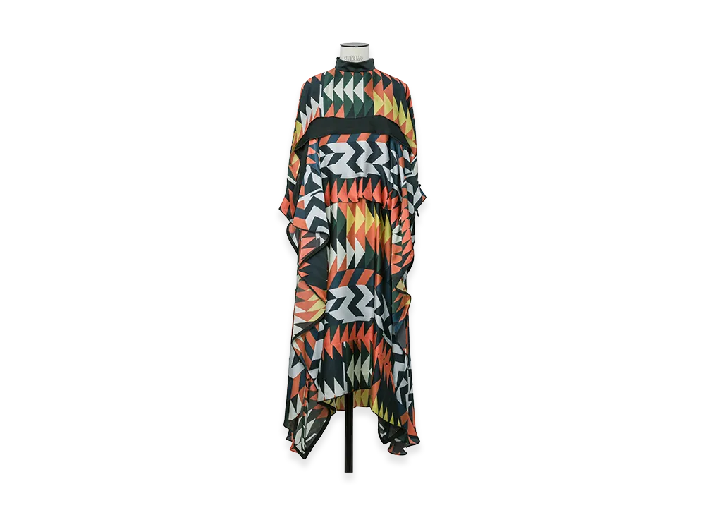 sacai x A.P.C. Women's Quilts Dress "Orange Multi"