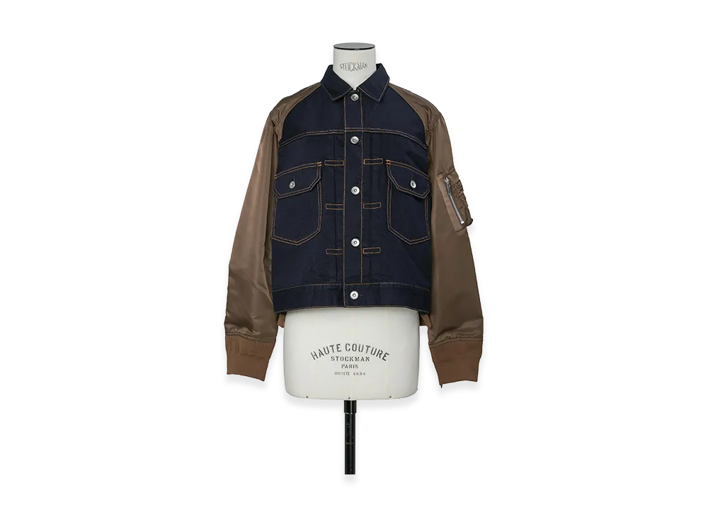 sacai Women's Denim Blouson "Navy/Brown"