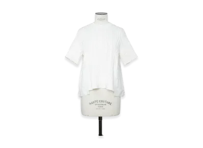 sacai Women's Denim x Cotton Knit Pullover "Off White"