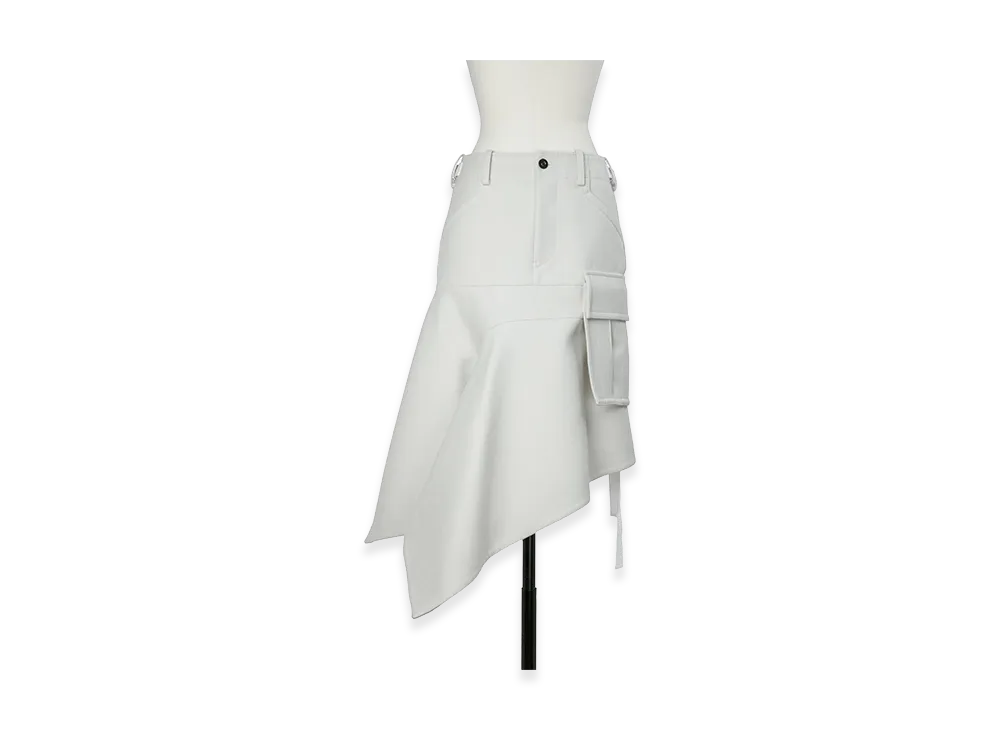 sacai Women's Wool Melton Skirt "Ecru"