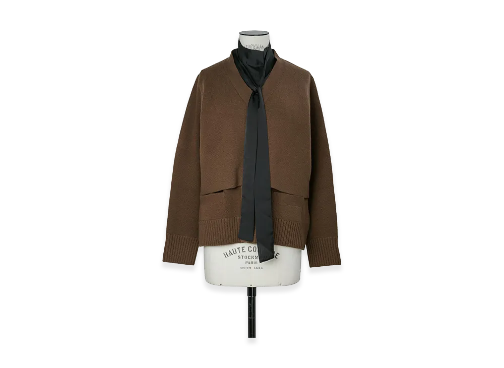 sacai Women's Wool Knit Cardigan "Brown"
