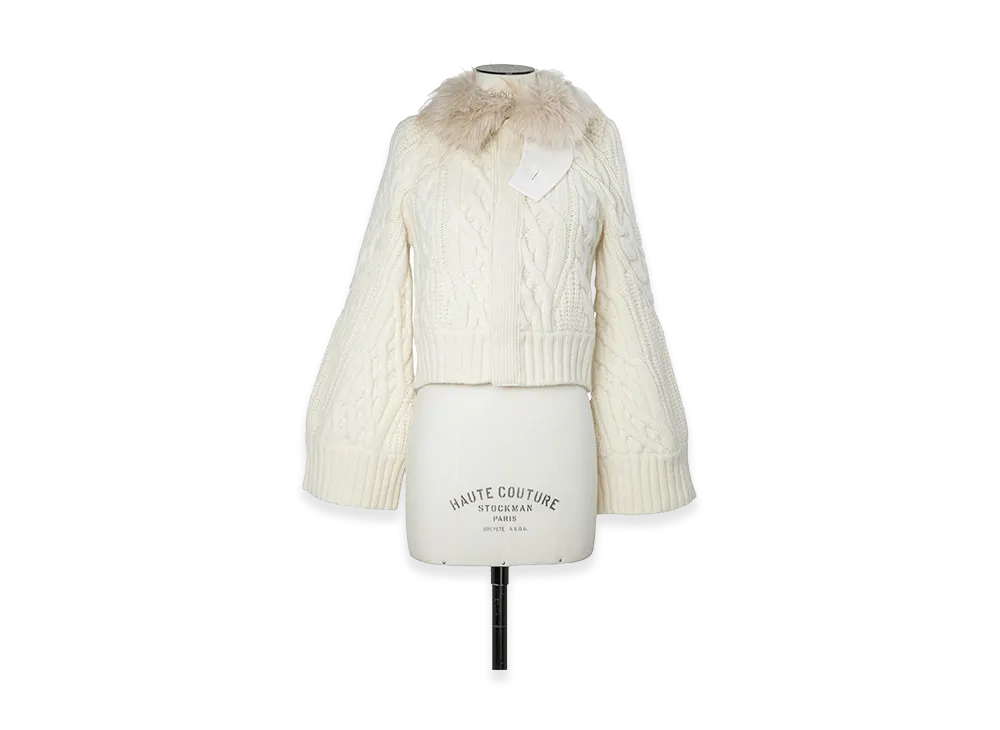 sacai Women's Wool Knit Blouson "Off White"