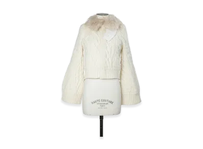 sacai Women's Wool Knit Blouson "Off White"