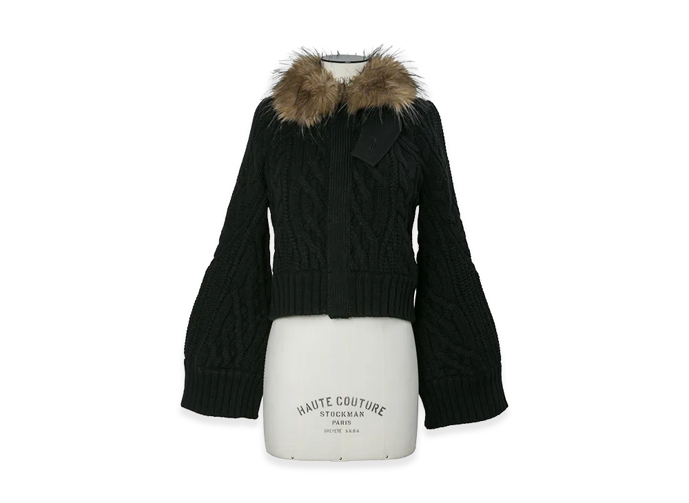 sacai Women's Wool Knit Blouson "Black"