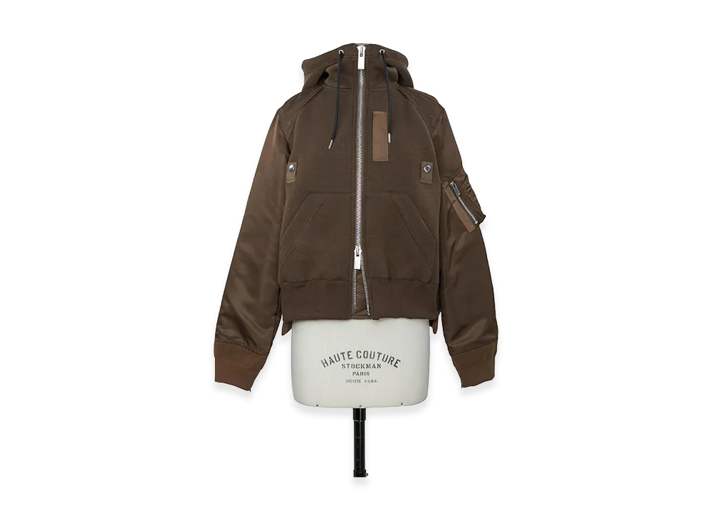 sacai Women's Sponge Sweat Hoodie "Brown"